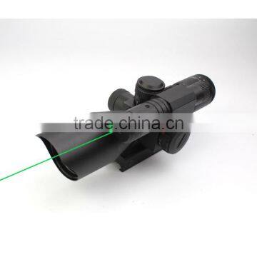 Compact 2.5-10X40 Riflescope Red Green Mil-Dot Reticle Attached Green Laser With Standard Weaver Rail Mount photo-3