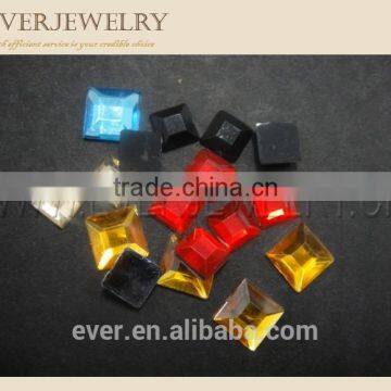 Black Acrylic Rhinestone,Black Square Acrylic Rhinestone, Flat Back Acrylic Stone photo-2