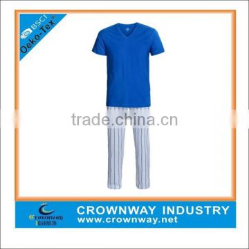 Men's Sleepwear Blue T-shirt Stripe Pants