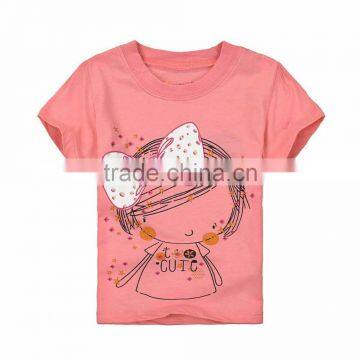 Wholesale cotton kids t shirt baby girl round neck t-shirt