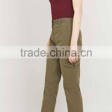 New Arrival Custom Lady Popular Khaki Funny Cargo Trousers photo-4