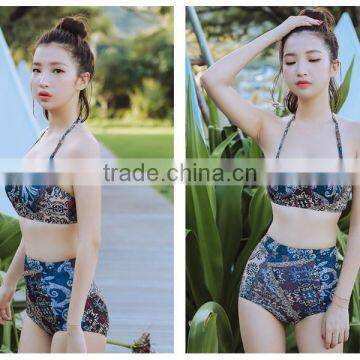Three Pieces Bikini Sets Bohemia School Girls Beach Wear photo-2