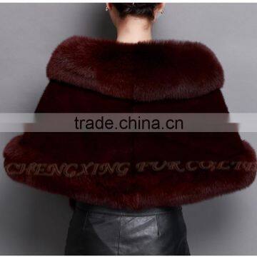 CX-B-M-05G Ladies' Genuine Mink Vintage Elegant Ladies Fur Cape Shawl For Party photo-5