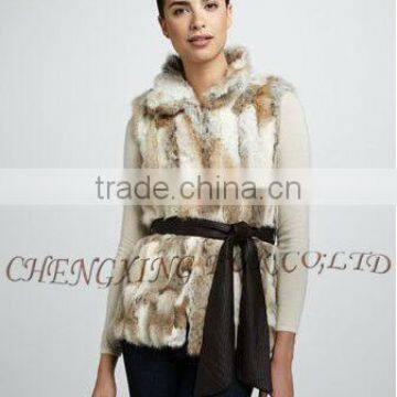 CX-G-B-195 Women Slimming Natural Rabbit Fur Vest Women