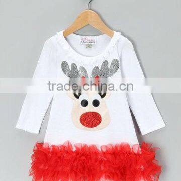 Mix color Reindeer Ruffle Dress - Infant, Toddler & Girls