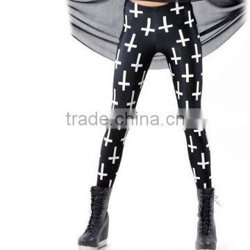 fashion design ladies cross print leggings