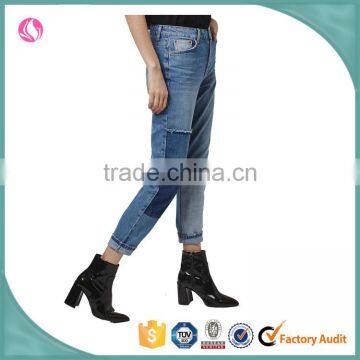 Latest New Model Patch Work Jeans Denim Jeans Pants for Girl photo-2