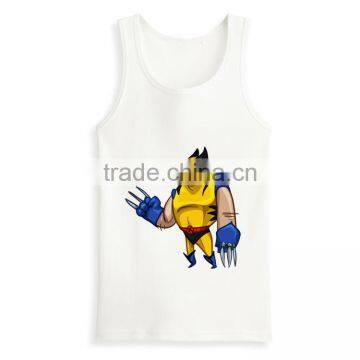 Fashion Latest Design Print Bulk Mens Sleeveless Tank Top Tee White T-shirts photo-5
