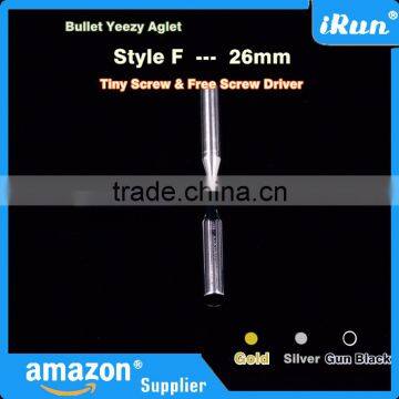 (MOQ:100pcs) Screw Metal Shoelaces Bullet Cylinder Aglets Tips - Mixed Color Yeezy Lace Round Bullet Aglets - 26 mm Bullet Aglet photo-4
