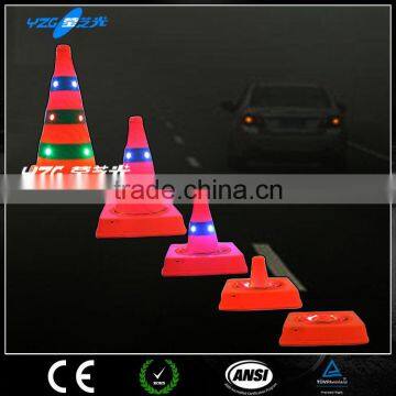 reflective LED light waterproof Traffic cone bright fluorescent PVC Traffic Cone