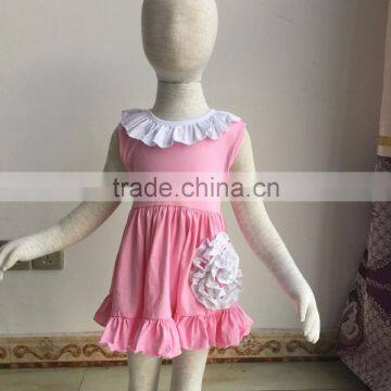 QL-409 sleeveless dress with bib match big flower baby party dress