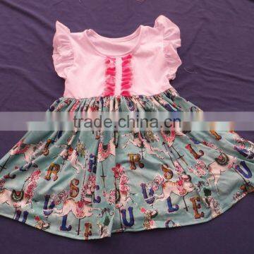 Children's Boutique Clothing Spring Summer Carousel Pattern Set QL-92 photo-2