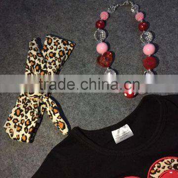 2016 New Valentine Outfit Baby Girl Clothes 2-7t Fashion V-day Red White Dot Pants With Matching Accessories photo-5