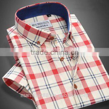 Short Shirt Mens Dress Shirts Men Clothes New Design Cotton Shirt photo-2