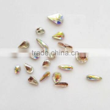 Crystal AB Color Non Hot Fix Flat Back Various Shapes Rhinestones photo-2