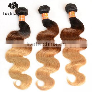 China Suppliers Black Rose Factory Price Ombre Colored Brazilian Hair Weave