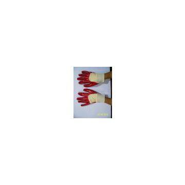 Red Single Dipped Pvc Glove Open Back photo-2