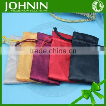 Fast cheap custom design satin decoration Drawstring hair bag