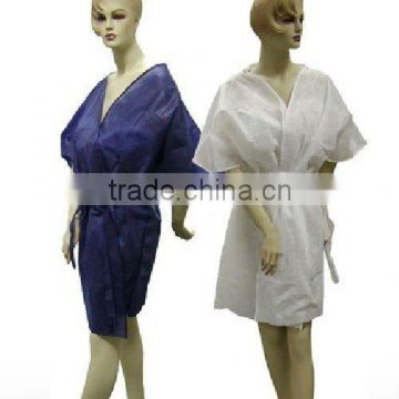 Disposable nonwoven soft fabric kimono spa coat