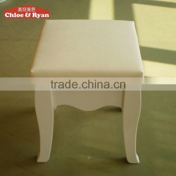 Factory supply modern design white color simple wooden chair