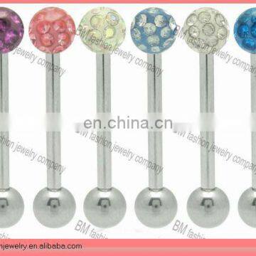 Fashion charming epoxy crystal tongue ring body piercing jewelry