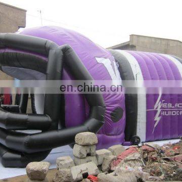 customized printed giant inflatable football helmet tunnel tent