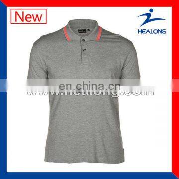 100% cotton Mens Grey Custom Polo Shirt