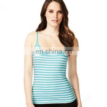 T-WV502 Summer Ladies Spaghetti Strap Tank Top Striped Singlet photo-2