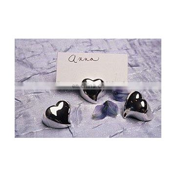 Silver Mini-Heart Place Card Holder