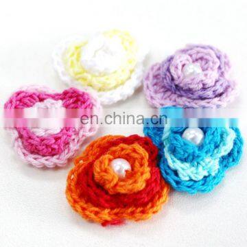 Beautiful craft handmade cotton crochet flower, knit flower