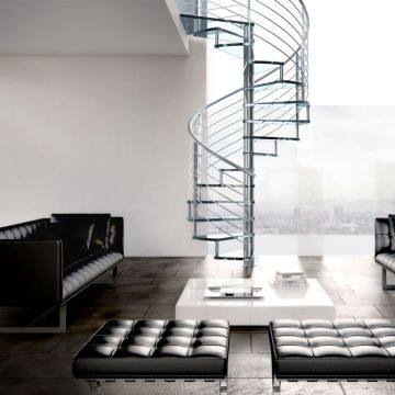 Modern Stainless Steel Glass Spiral Staircase With Stainless Steel Balustrade photo-3