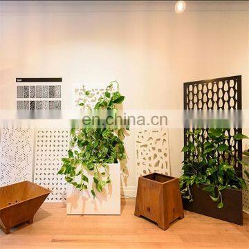 Cheap large corten steel flower pots painting design