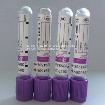 EDTA Evacuated Blood Tube, Purple Top, CE and ISO13485 Approved