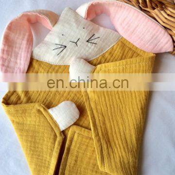 Cute Soft Pink Organic Cotton Bunny Muslin Blanket Comforter photo-5