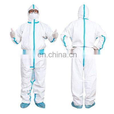 Disposable CE Cat III EN14126 EN14605 Full Body Ppe Overalls Personal Anti Virus Chemical Type 3 4 Type 5 6 Protective Coverall