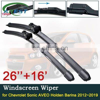 Car Wiper Blades for Chevrolet Sonic AVEO Holden Barina 2012~2019 T300 RS Front Window Windshield Windscreen Car Accessories