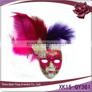 pink christmas mini masquerade masks with feather