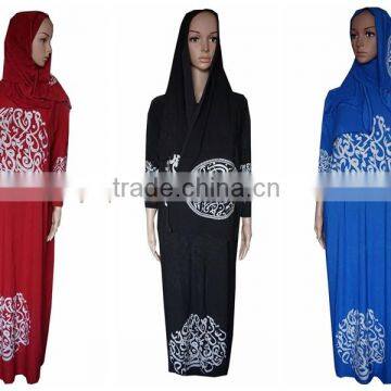 64usd/dozen NY216 HOT Newest Printed Arabic words jubbah LONG MUSLIM PRAY ABAYA