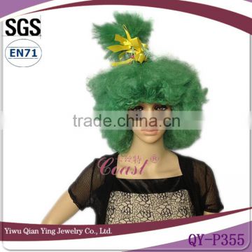 cheap synthetic cosplay dark green short wig