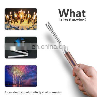 Electric Rechargeable Arc Lighter With LED Battery Display Flexible Neck USB Lighter for Candles Gas Stoves Camping Barbecue photo-4