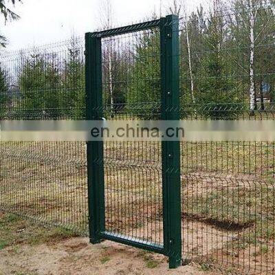 Classic H 2.4 m * W 2 m 3D Curved Wire Mesh Single Leaf Swing Fence Gate System for Security Area