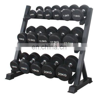 Wholesale Kinds Quality Three Layer Portable Dumbbell Racks Gym Vertical Standing Dumbbell Holder For Dumbbell Rack