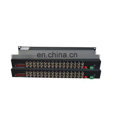 1 Pair Single Mode  Rack Mount 32 Channel Return Data Optical Fiber Video Converter