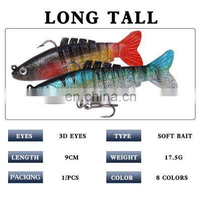 Amazon 8-section Multi Jointed 9cm 17.5g Soft Plastic Jointed Fishing Lure for Freshwater Saltwater Fishing photo-3