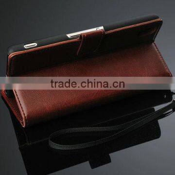 PU Leather Magnetic Flip Case Skin Cover For Sony Xperia Z4 photo-2