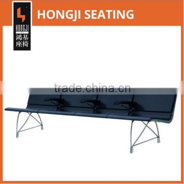 leather aluminum alloy waiting bench chair for shopping mall H60C-L