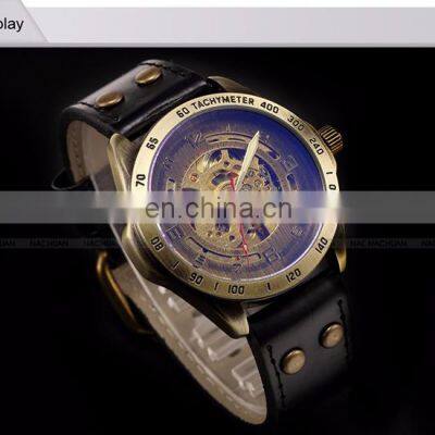 SHENHUA 9581 Original Men Mechanical Branded Wrist Watch Simple Analog Leather Watch Men photo-4