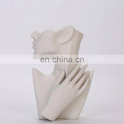 Modern Simple Abstract Human Body Sculpture Ceramic Dry Flower Vase For Living Room Office Decoration Creative Nordic photo-5