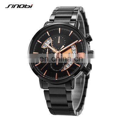 SINOBI S9829G Man Watch Exquisite Calendar Window Watches Man Luminous Pointers Wristwatch Man Custom Logo Watches