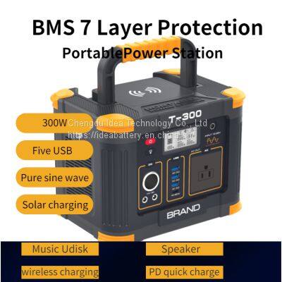 COOLADEA Portable Energy Storage Output 110VAC 60Hz Lithium Ion Battery Power Station 300w photo-3
